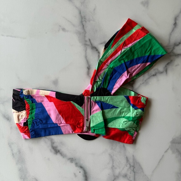 NWT Farm Rio Colorful Monstera Organic Cotton Crop Top - Picture 5 of 5